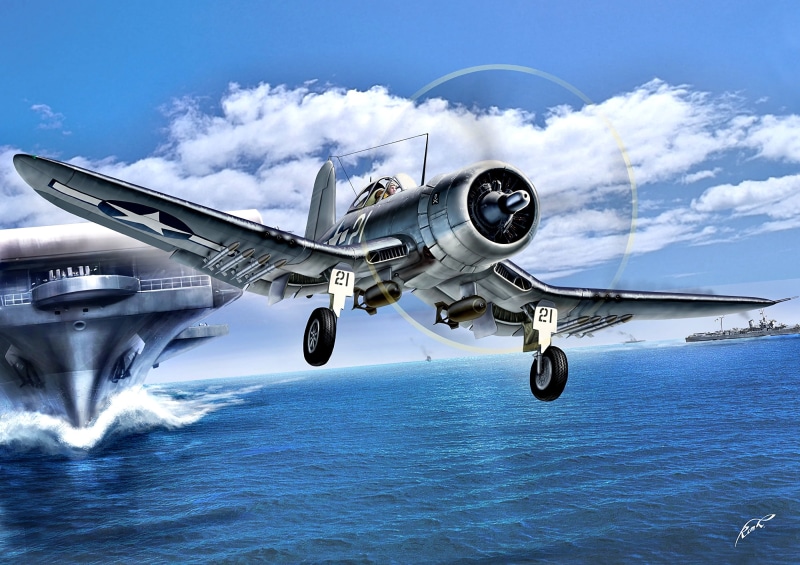 bombs, HVAR, missiles, fighter, sea, F4U-1D, deck, ships, 2K, VF-17, USA, the carrier, Corsair