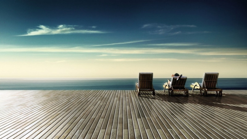 adult, clouds, nature, stairs, architecture, cloud - sky, black, deck chairs, sky, business, sitting, scenics - nature, deckchairs, 1080P, men, holiday