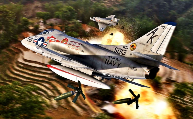 Douglas, Deck, The Vietnam war, 2K, A-4B, attack, Skyhawk