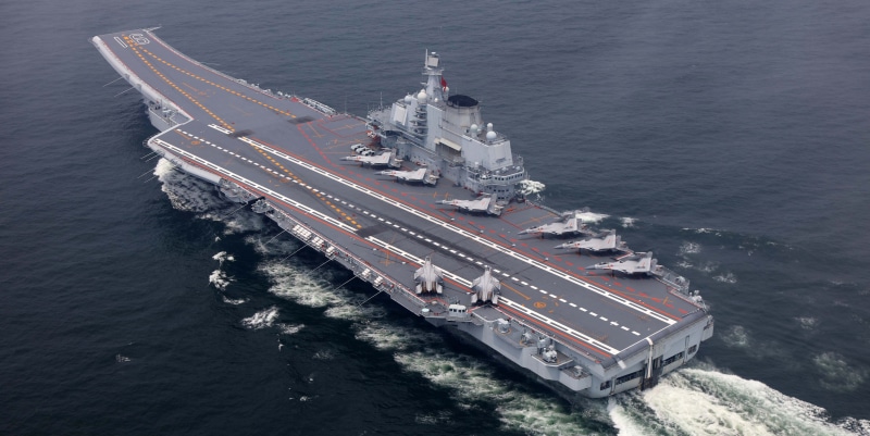 Wave, 4K, Shenyang J-15, The plane, Liaoning (16), Deck, THE CHINESE NAVY, The carrier