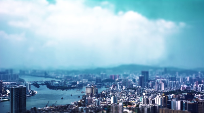 crowd, built structure, nature, bay, building, city, urban skyline, macau tower, tilt-shift, city life, modern, settlement, sky, hongkong, residential district