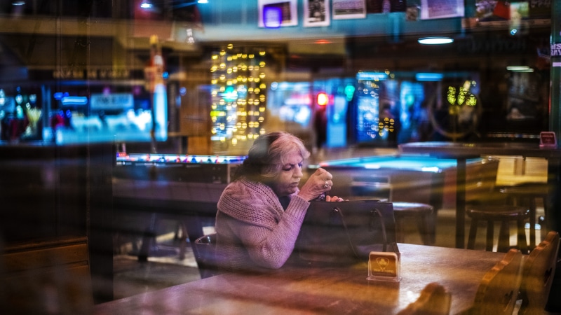 nikond850, 8K, old, city, connection, looking, face, technology, restaurant, casual clothing, wireless technology, woman, headshot, light, architecture