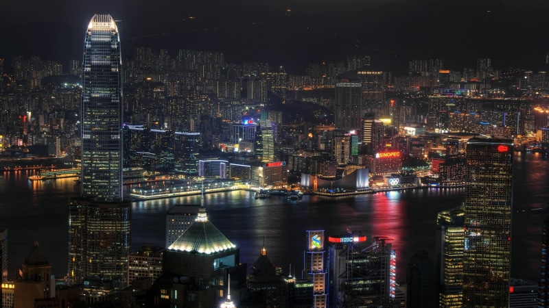 building, city, outdoors, illuminated, lights, water, skyscraper, office building exterior, night, cityscape, modern, tower, built structure, residential district