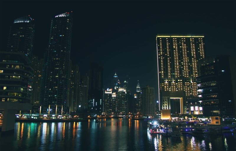 night, illuminated, outdoors, moveast, big city, nautical vessel, no people, river, building, downtown District, architecture, office building exterior