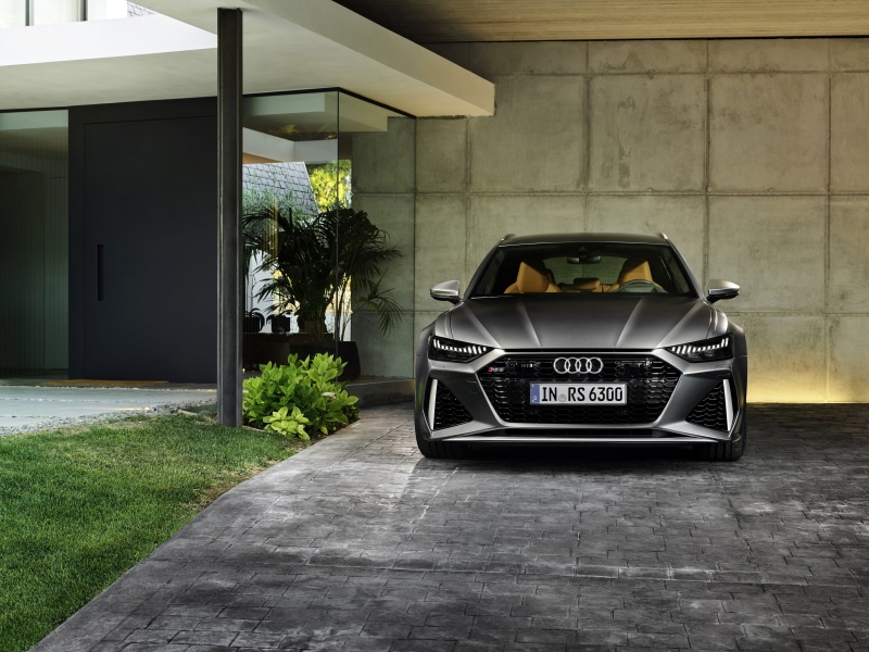 4K, RS 6, universal, 2019, the wall, V8 Twin-Turbo, dark gray, RS6 Avant, Audi, 2020