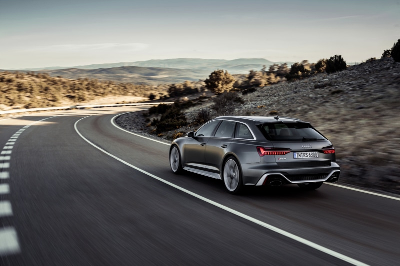 2019, RS6 Avant, Audi, RS 6, back, 2020, V8 Twin-Turbo, 4K, movement, dark gray, universal