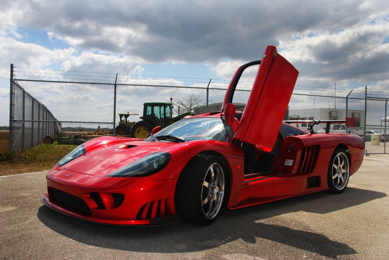 sky, twin, turbo, s7, s, twin turbo, Red, clouds, shadow, saleen, fence, salin, C7, 4K