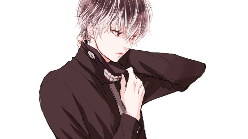 1080P, Tie, Heterochromia, Mask, Grey Hair, Haise Sasaki, Anime, Two-Toned Hair, Tokyo Ghoul:re, White Hair, Ken Kaneki, Boy