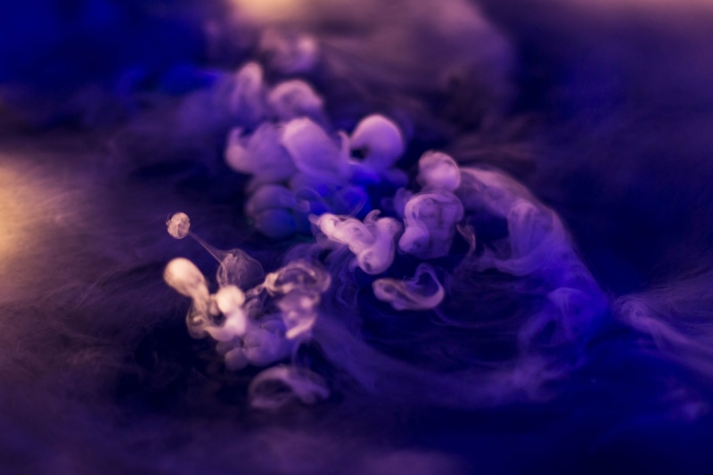 texture, close-up, motion, nature, sea, smoke, no people, vibrant color, blue, detail, softness, untitled, studio shot, black background, ethereal, creativity