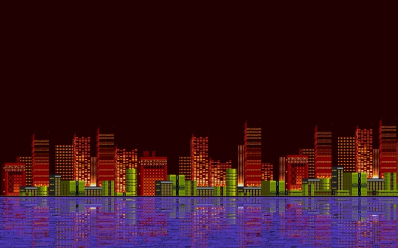 financial district, outdoors, no people, architecture, office building exterior, skyscraper, digital composite, building, multi colored, city, 16-bit, reflection
