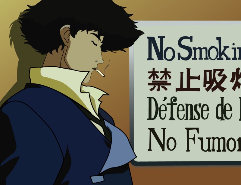 2K, hd, cowboy bebop, x, bebop, art, spike, cowboy, anime, spiegel, smoking, spike spiegel