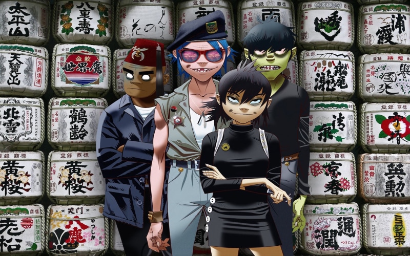 Russel Hobbs, Noodle, Murdoc Niccals, 2, Gorillaz, Japan, 1080P, Jamie Hewlett, d