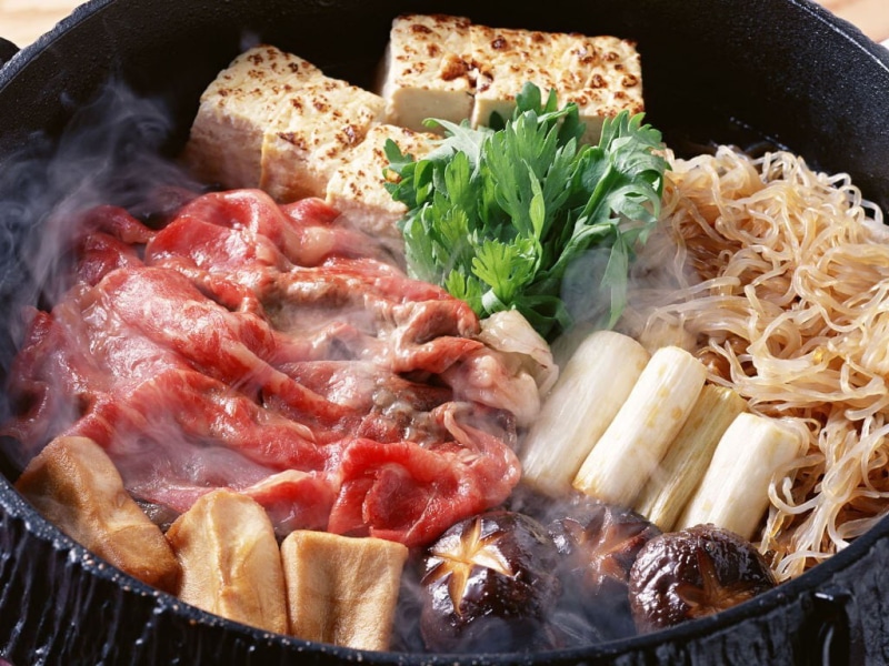 noodles, meat, food and drink, no people, grilled, variation, freshness, tofu, steam, asian food, japanese food, high angle view, beef, heat - temperature
