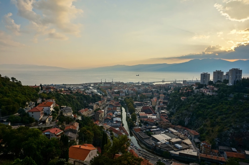 rijeka, office building exterior, built structure, residential district, townscape, outdoors, building exterior, cityscape, building, sunset, croatia, architecture
