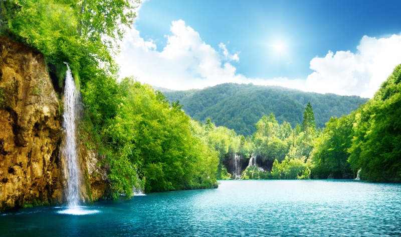 environment, stream, river, autumn, flowing water, plant, forest, plitvice Lakes National Park, landscape, travel Destinations, springtime, water, dense forest