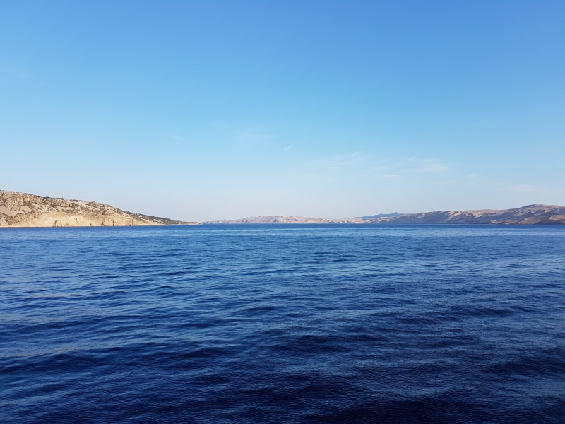 sky, Mediterranean, clear sky, non-urban scene, 4K, no people, water, blue, sea, mountain, mountain range, Croatia, scenics - nature, idyllic, waterfront