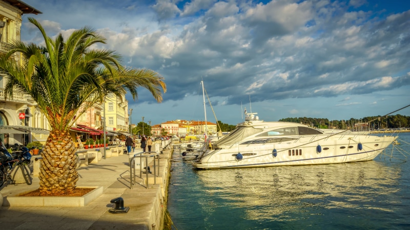 plant, cloud - sky, water, sea, sky, architecture, croatia, building exterior, palm tree, mode of transportation, nautical vessel, nature, built structure