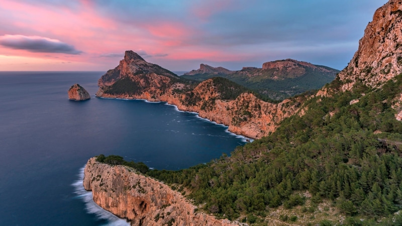 mallorca, europe, balearic islands, spain, formentor, 1080P, cape, bay, coast, balearic island, promontory, cliff, majorca, formentor peninsula, cap de