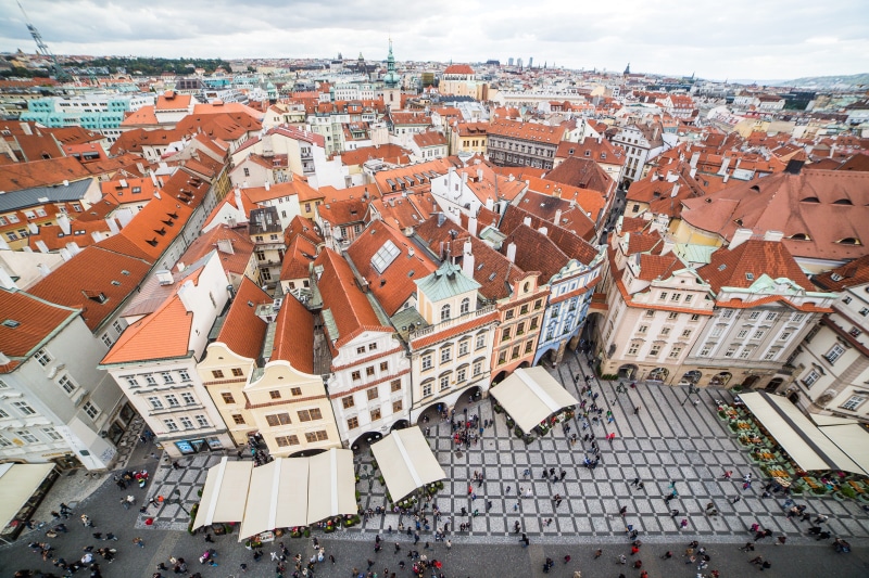 4K, city life, europe, panoramic, old town, czech, street, Panorama, cityscape, cultures, residential district, urban Scene, Houses, old, famous Place