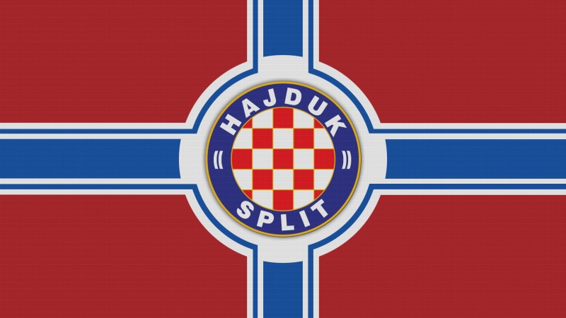 red, communication, competition, blue, patriotism, sign, striped, sport, white color, no people, text, 1080P, success, hajduk split croatia, symbol, shape