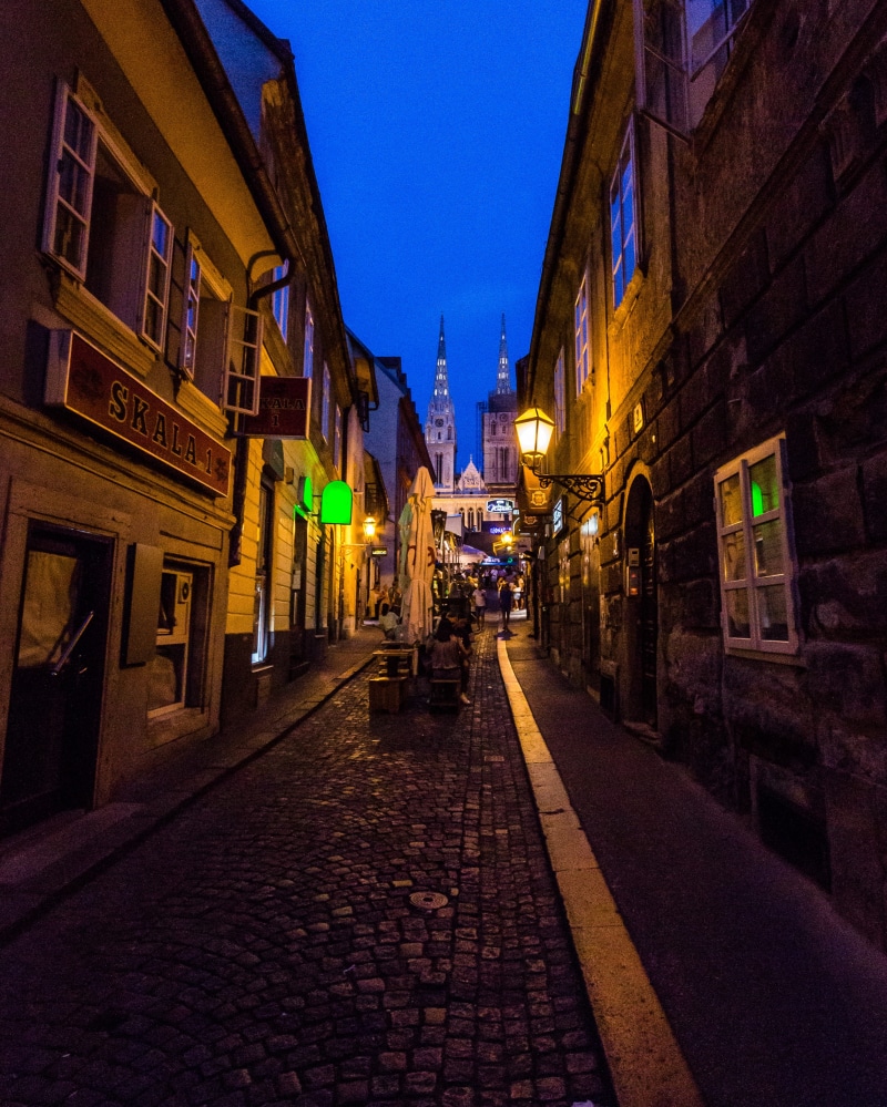zagreb, cobblestone, residential district, the way forward, long, canon 700d, street, long exposure, outdoors, road, night, built structure, footpath, illuminated