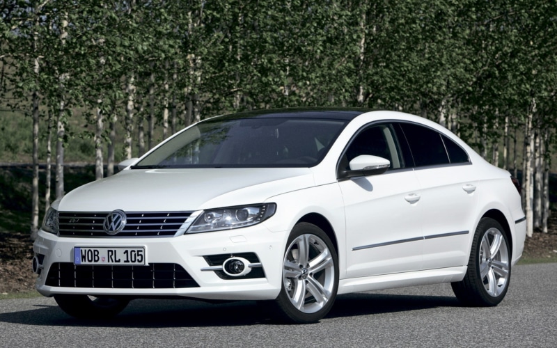 coupe, Volkswagen, 1080P, passat, white, trees, cc, front, background, r-line