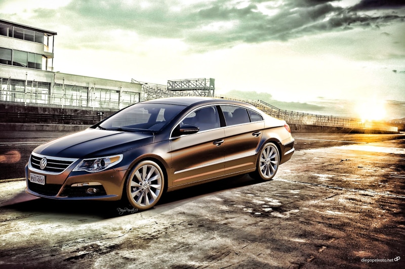 retro styled, no people, road, building exterior, motor vehicle, sedan, brown, passat, built structure, land vehicle, vehicle, day, cloud - sky, outdoors