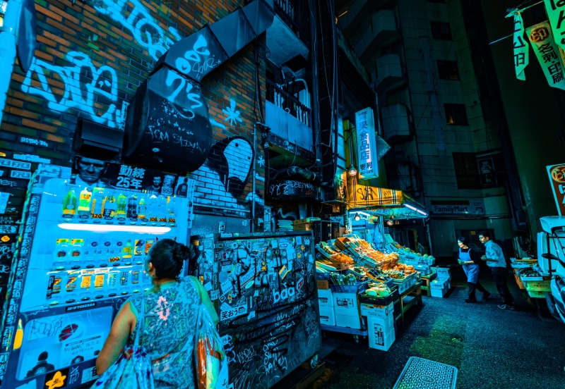 standing, retail, facade, city life, chūō, group of people, ginza, train station, 2K, town, men, people, architecture, city, night, street, japan, illuminated