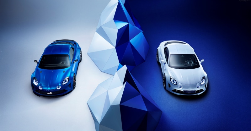 4K, white, sport car, Renault Alpine Vision, blue, Geneva Auto Show 2016