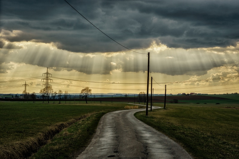 summer, imposing, gray, diminishing perspective, leaf, power supply, places of interest, landscape, gorgeous, panorama, leaves, cloud - sky, trees, daytime