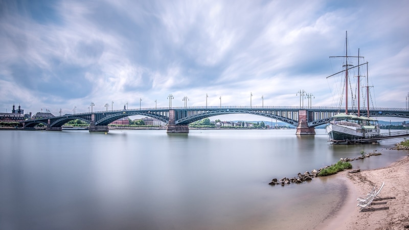 sailing, river, Germany, hd, art, 1080P, Sailing Ship, x, architecture, 1920x1080 px, wi, Banks, px, building, Wiesbaden, Cityscape, fantasy, Clouds, water