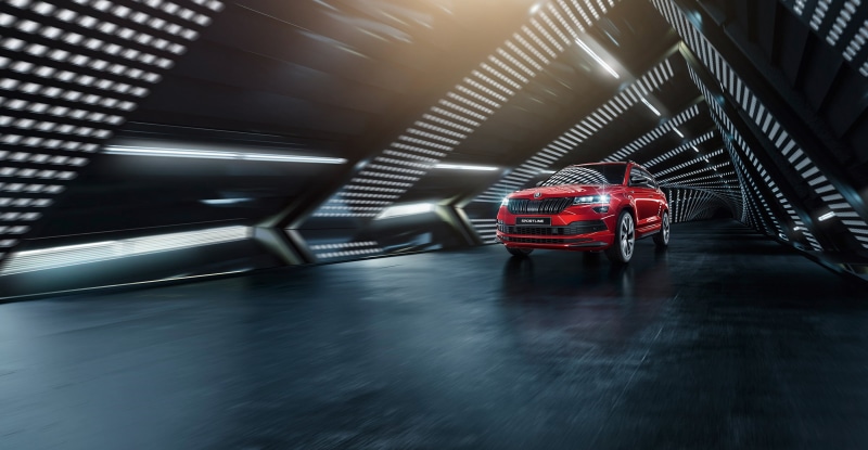 SUV, Škoda, Compact Car, Skoda, 2K, Vehicle, Red Car, Škoda Karoq, Car