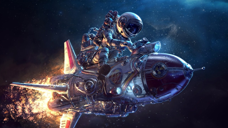 dark, work helmet, night, 3D, nature, males, science, black, headwear, spaceship, men, space, 2K, motion, star - space, futuristic, science fiction, galaxy