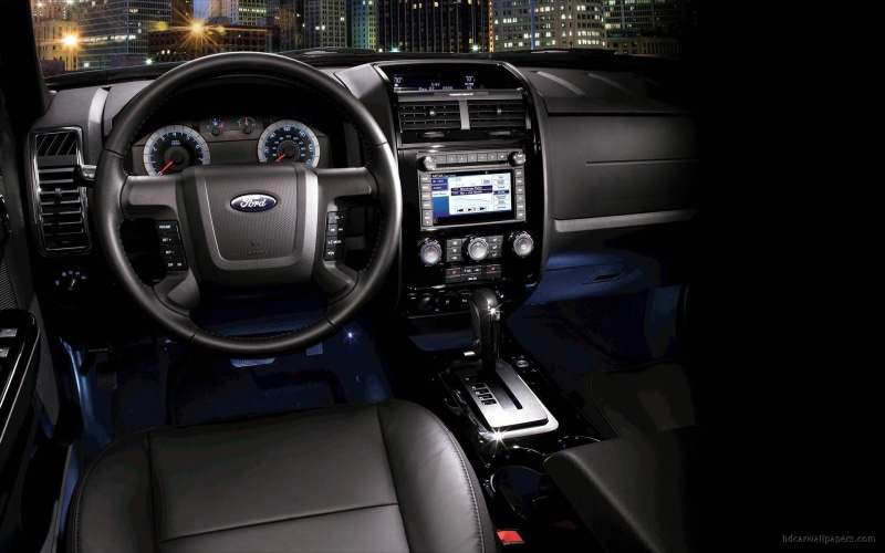 cars, 1080P, 2010, dashboard, interior, black, escape, ford