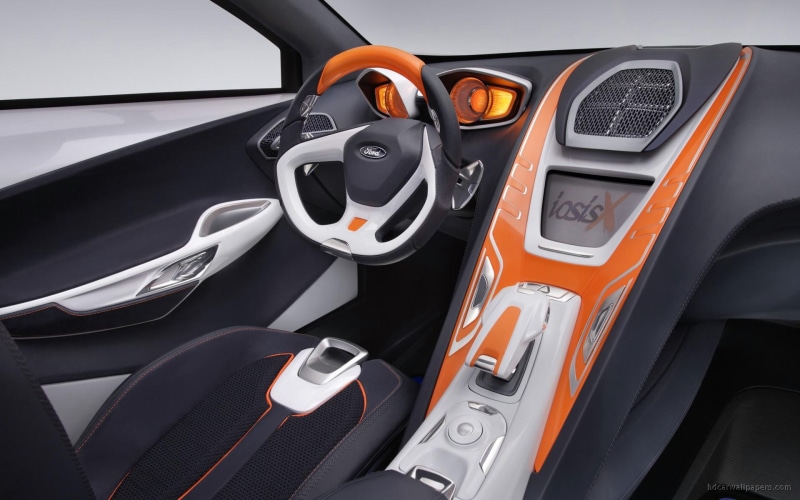 x, white, wheel, iosis, concept, orange, interior, steering, ford, car, black, cars, 1080P