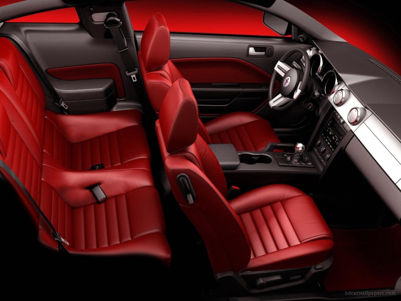 cars, mustang, seat, 720P, ford, red, 2005, leather, interior, car