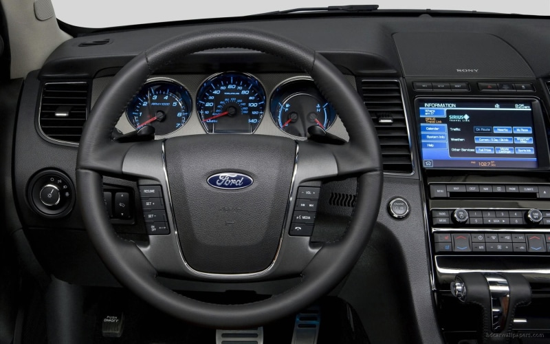 steering, black, 2010, tarus, gray, sho, interior, wheel, ford, 1080P, cars