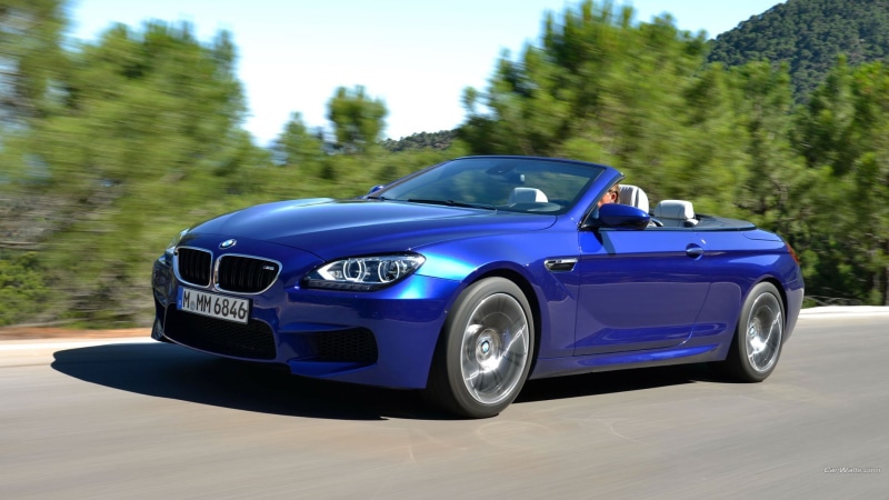 Convertible, BMW M6, transportation, 1080P, wealth, bmw, nature, car, tree, motor vehicle, focus on foreground, blue cars, headlight, blue, racecar, wheel