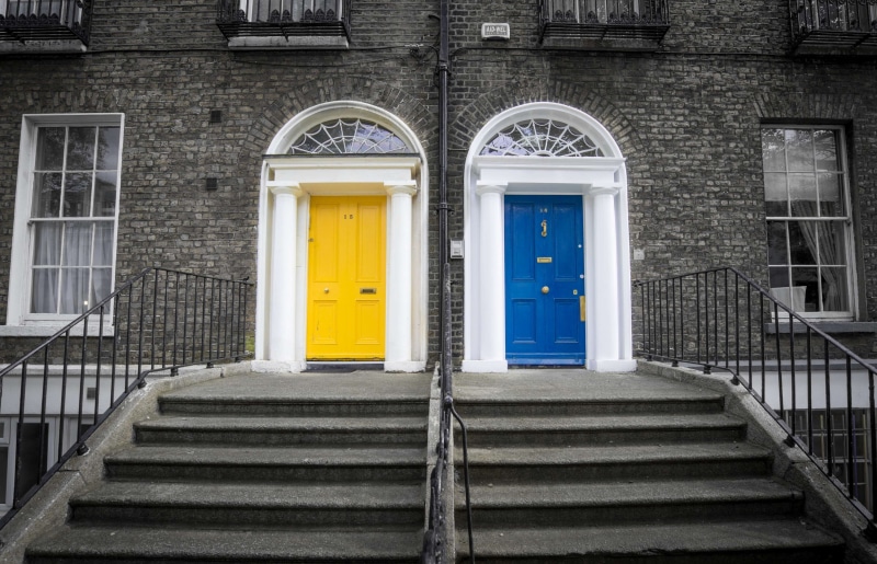 building, closed, city, ireland, no people, door, house, architecture, 4K, wall, built structure, staircase, day, steps and staircases, facade, exterior