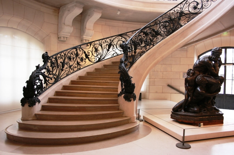 sculpture, architecture, petit palais, france, lighting equipment, brown, indoors, flooring, ornate, entrance hall, 1080P, building, home interior, built structure