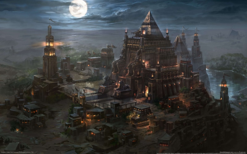 office building exterior, built Structure, the moon, no people, digital, lighthouse, nature, urban Scene, cityscape, the mausoleum, skyscraper, gothic Style
