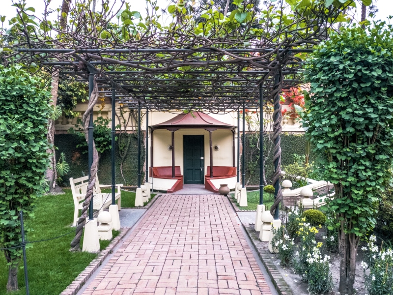 building exterior, outdoor, no people, tree, plant, built structure, garden, branch, day, path, the way forward, paved stones, relax, tree trunk, direction