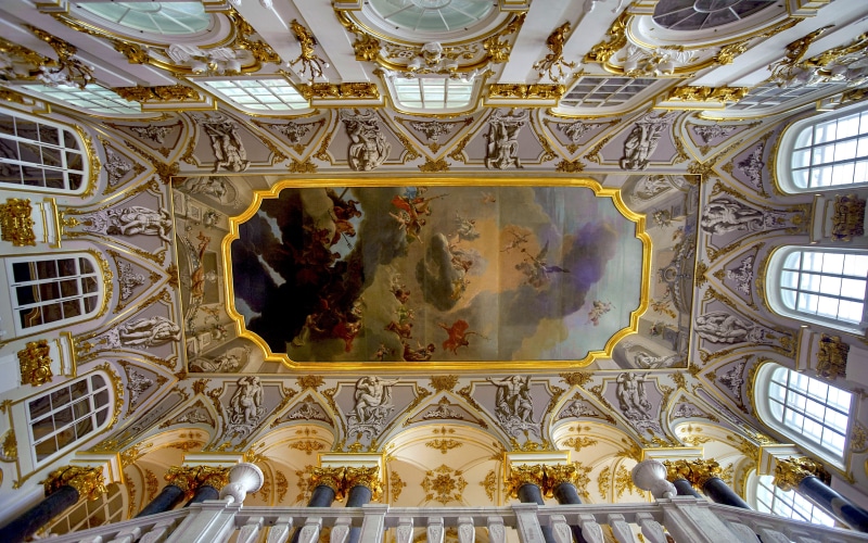 place of worship, belief, 4K, building, travel destinations, architecture and art, hermitage, human representation, winter, inside, built structure, history