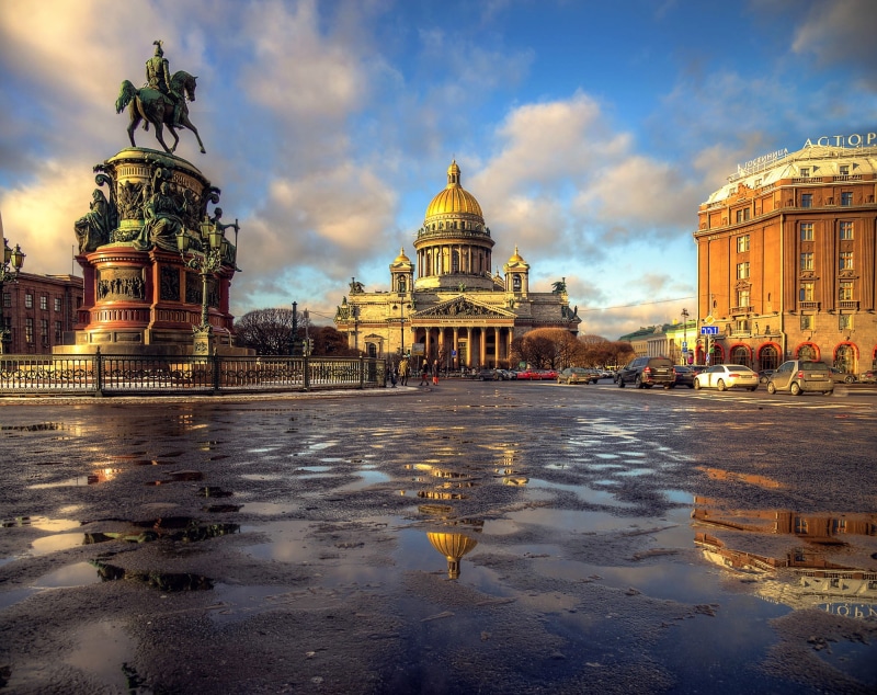 spring, isaac, petersburg, square, st, St. Petersburg, Isaac square, 1080P