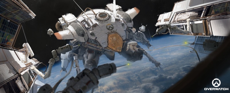 water, air vehicle, robot, D.Va (Overwatch), 1080P, technology, flying, Overwatch, mode of transportation, government, military training, outdoors, transportation