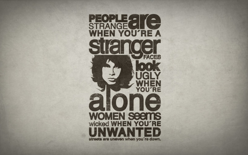 The Doors, simple background, Jim Morrison, 1080P, lyrics, People Are Strange, quote, The Doors (Music), typography
