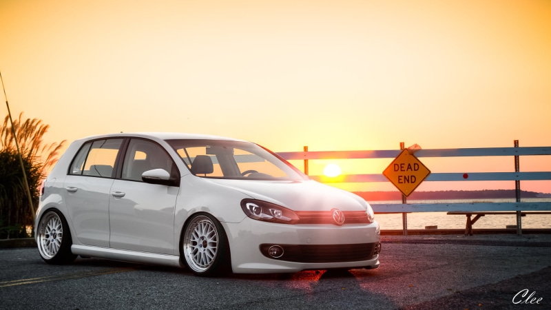 sunlight, on the move, transportation, no people, Sunset, hatchback, door, white, sun, Volkswagen, sign, Mk6, car, motor vehicle, motion, renault, sky