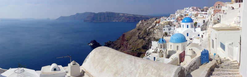 cliff, built structure, luxury, mediterranean Sea, Oia, summer, residential district, dome, architecture, scenics - nature, volcano, water, church, photo