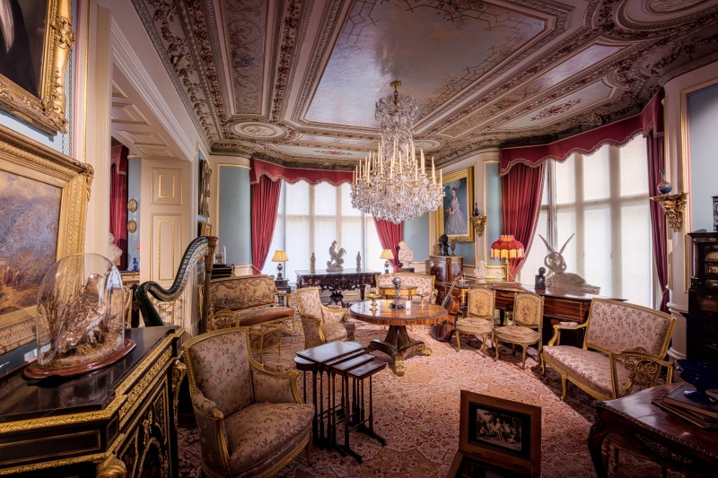 interior, indoors, antique, old, rooms, country home, 8K, place, wealth, mansion, cliffe castle, decorated, ceiling, no people, country mansion, building