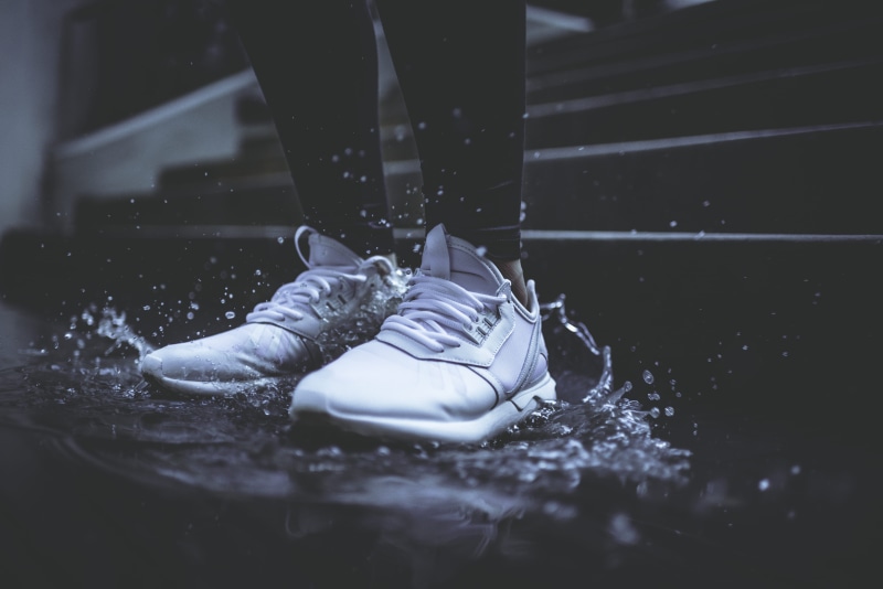 leisure activity, lifestyles, day, human limb, rain, indoors, stomp, standing, fashion, puddle, body, splashing, body part, floor, shoes, running, one person